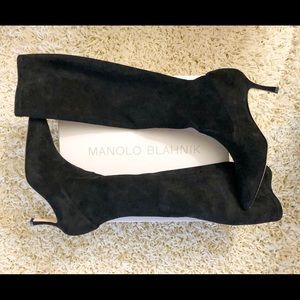 Manolo Blahnik Pascalare Boot in Black Suede